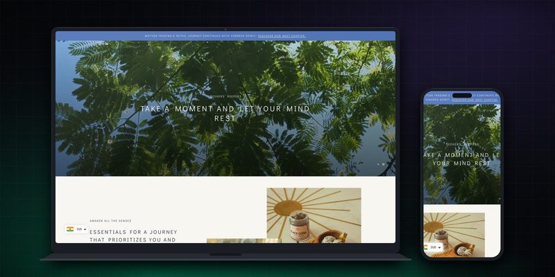 Motion Trading homepage on desktop and mobile