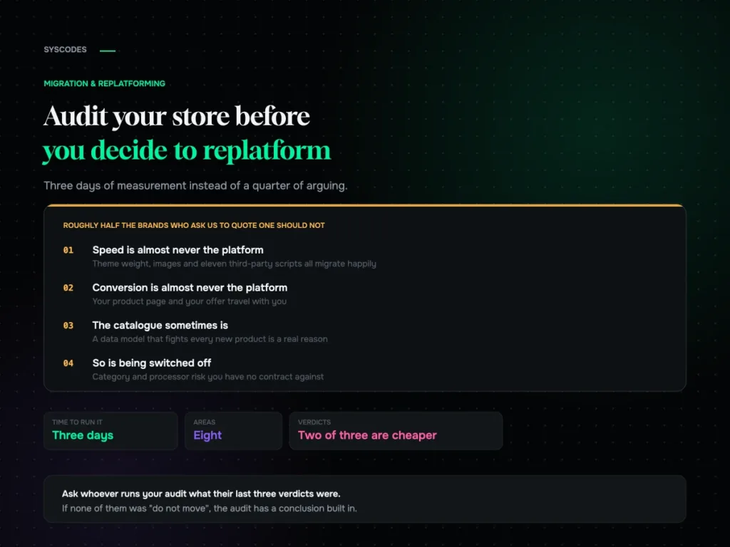 How to audit your store before you decide to replatform