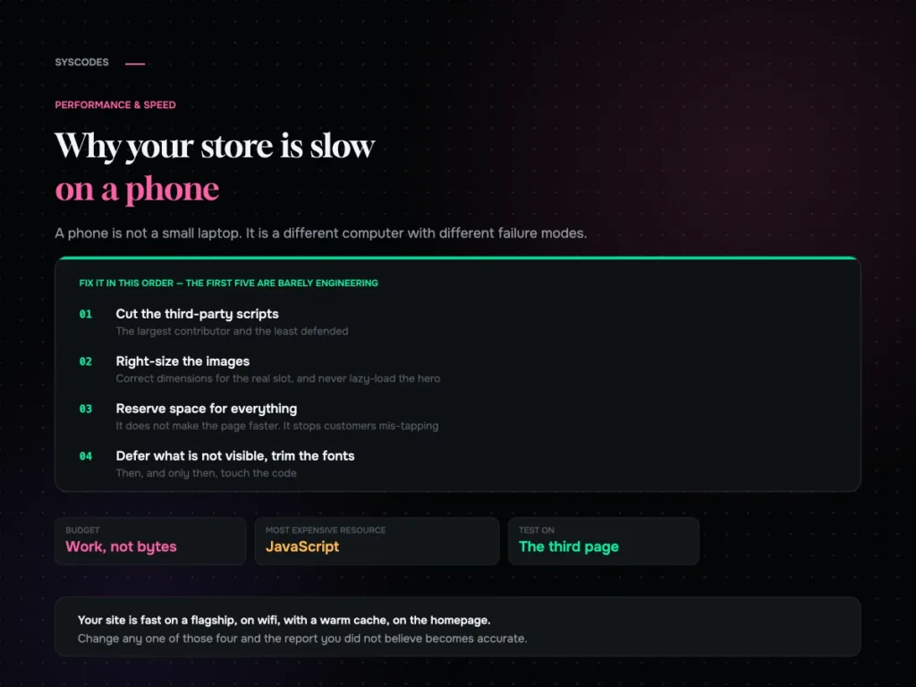 Why your store is slow on a phone and what actually fixes it
