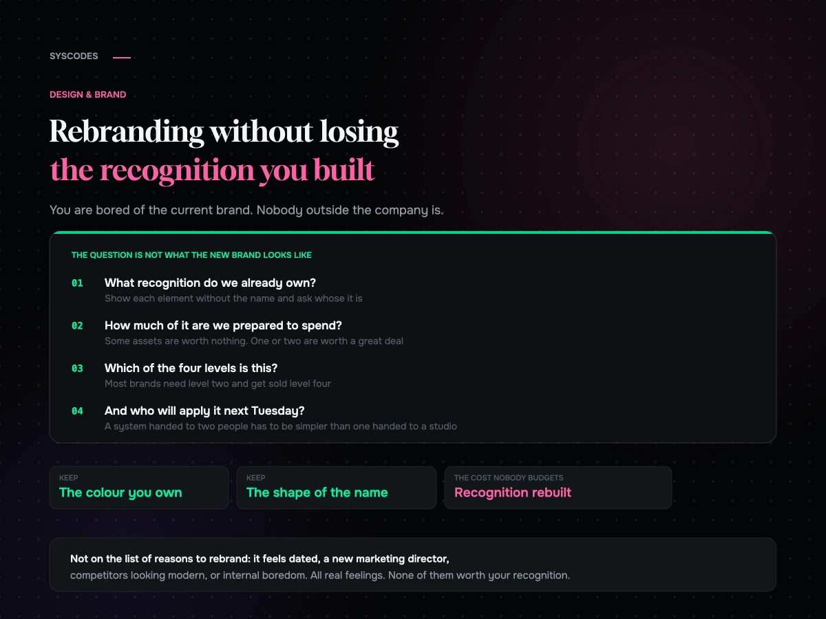 Rebranding without losing the recognition you have built