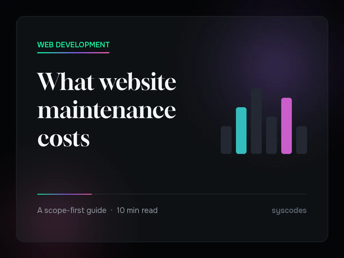 What website maintenance costs