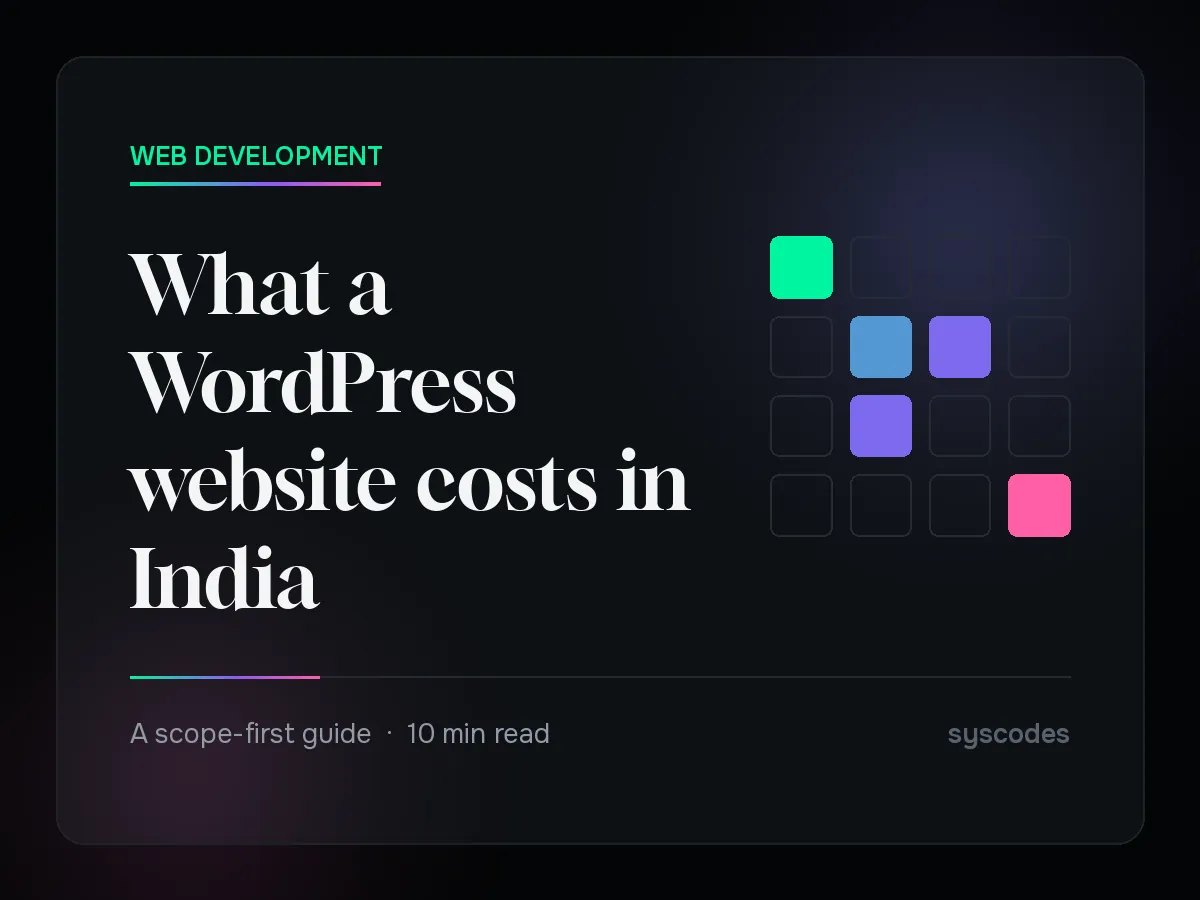 What a WordPress website costs in India