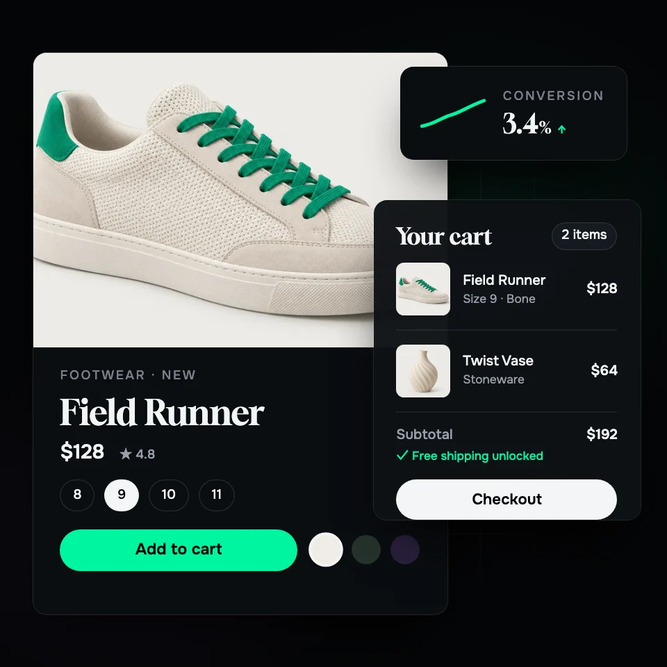 eCommerce Development & Conversion Optimisation interface illustration