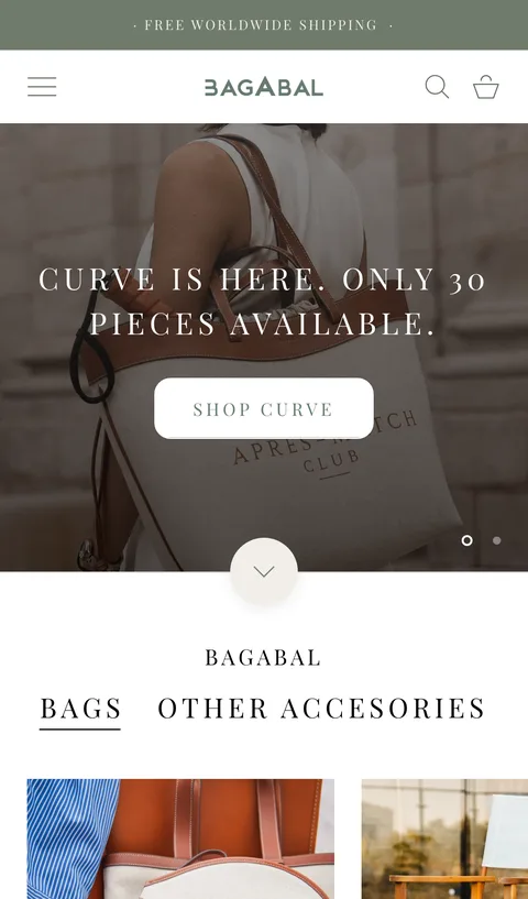 Bagabal homepage on desktop and mobile