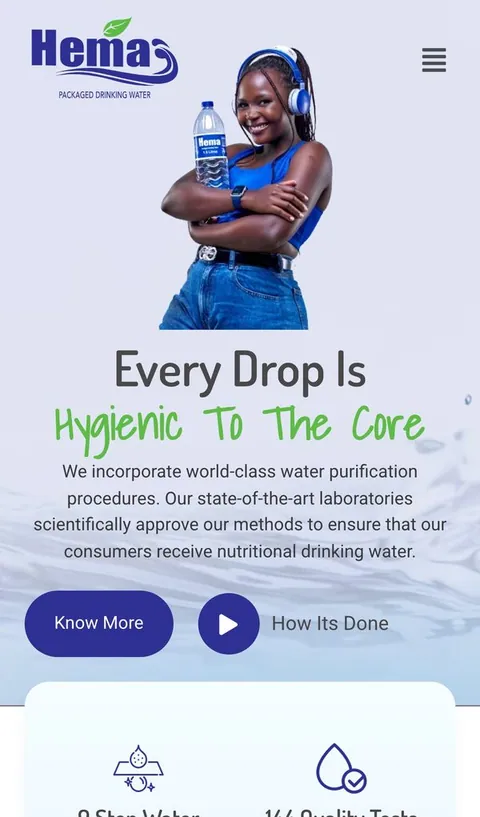 Hema Uganda homepage on desktop and mobile