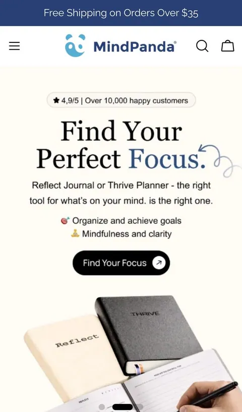 MindPanda homepage on desktop and mobile