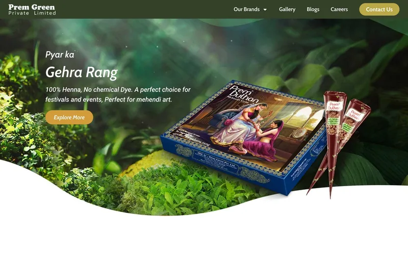 Prem Green homepage on desktop and mobile