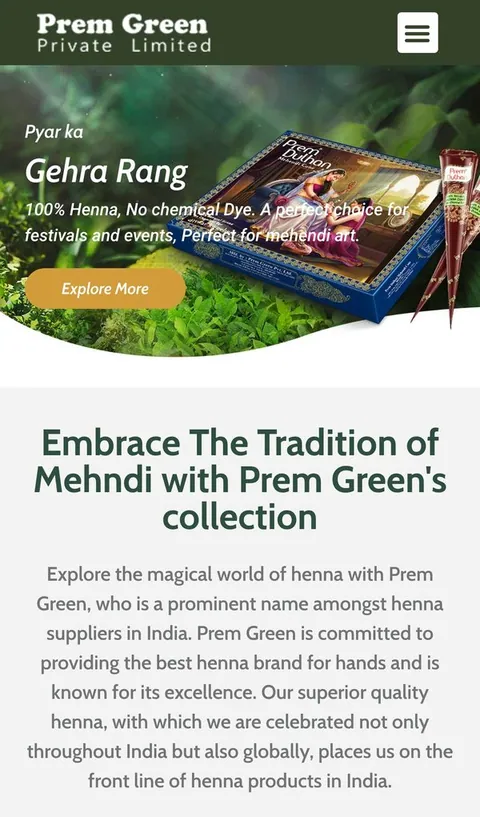 Prem Green homepage on desktop and mobile