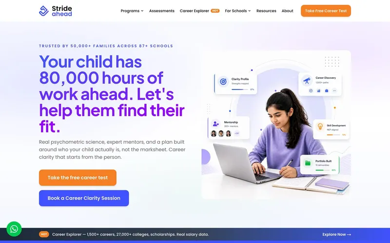 Stride Ahead homepage