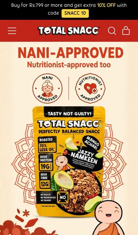TotalSnacc homepage on desktop and mobile